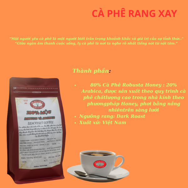 20%A ARABICA-80% ROBUSTA-PHA PHIN(250G-500G-1000G)- HẠT